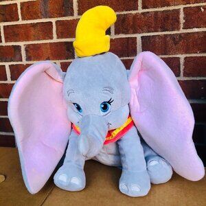Large Dumbo Plush 15-inch Disney Store Elephant Stuffed Animal Circus Hat